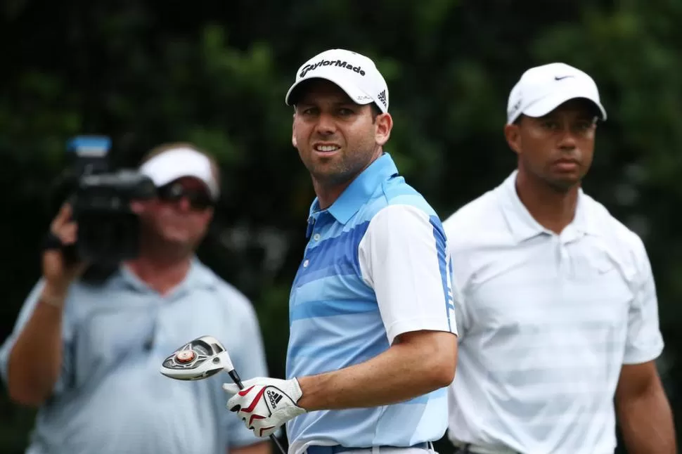 EL ÚLTIMO ENCUENTRO. Sergio García y Tiger Woods jugaron juntos hace poco más de dos semanas en The Players. Fue el último round de un choque de grandes. 