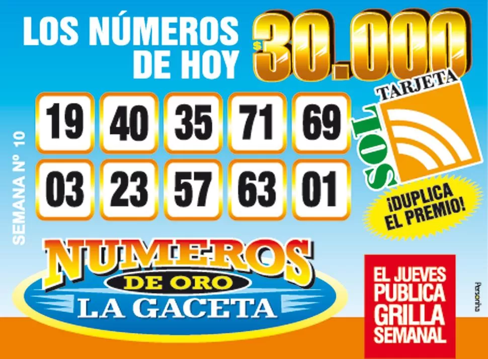 Los Números de Oro de LA GACETA