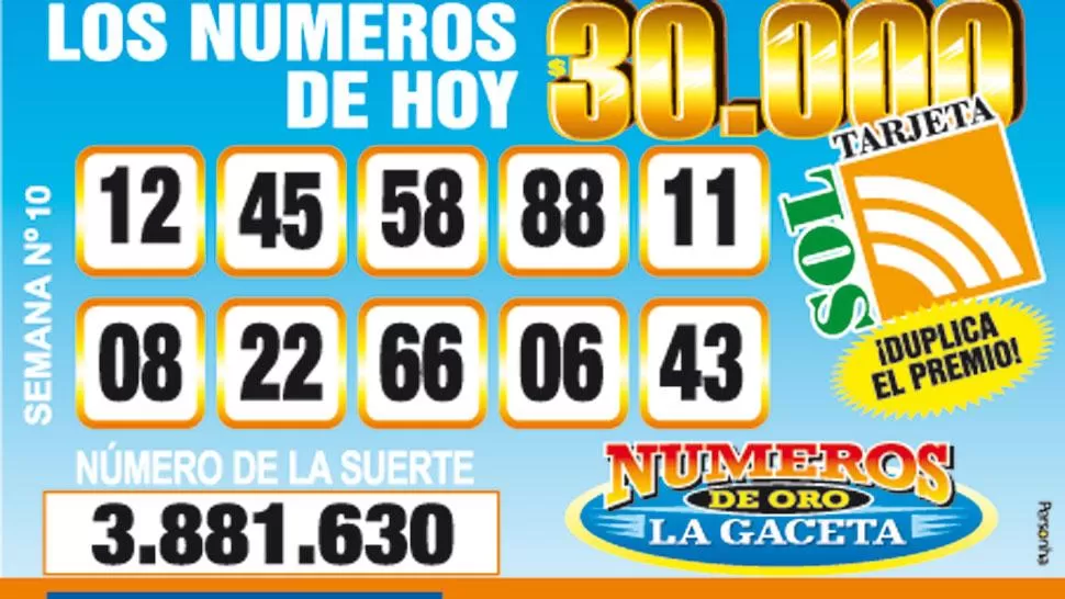 Los Números de Oro de LA GACETA