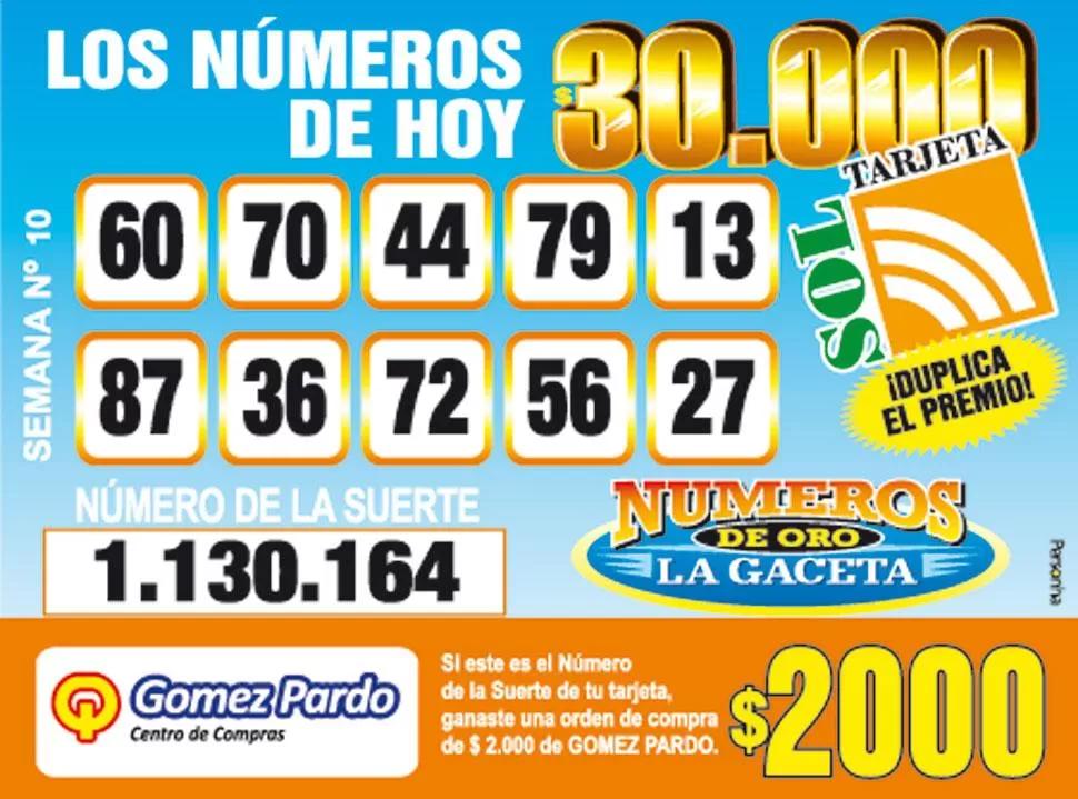 Los Números de Oro de LA GACETA