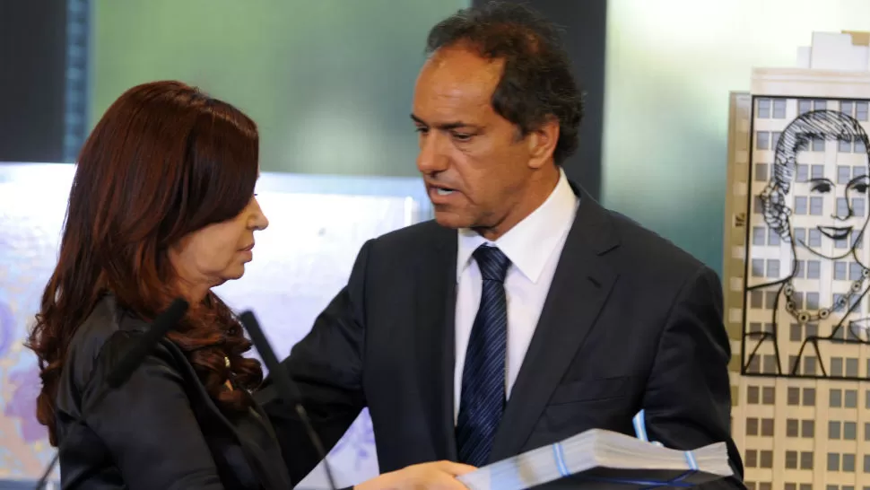 JUNTOS. Cristina y Scioli. TÉLAM