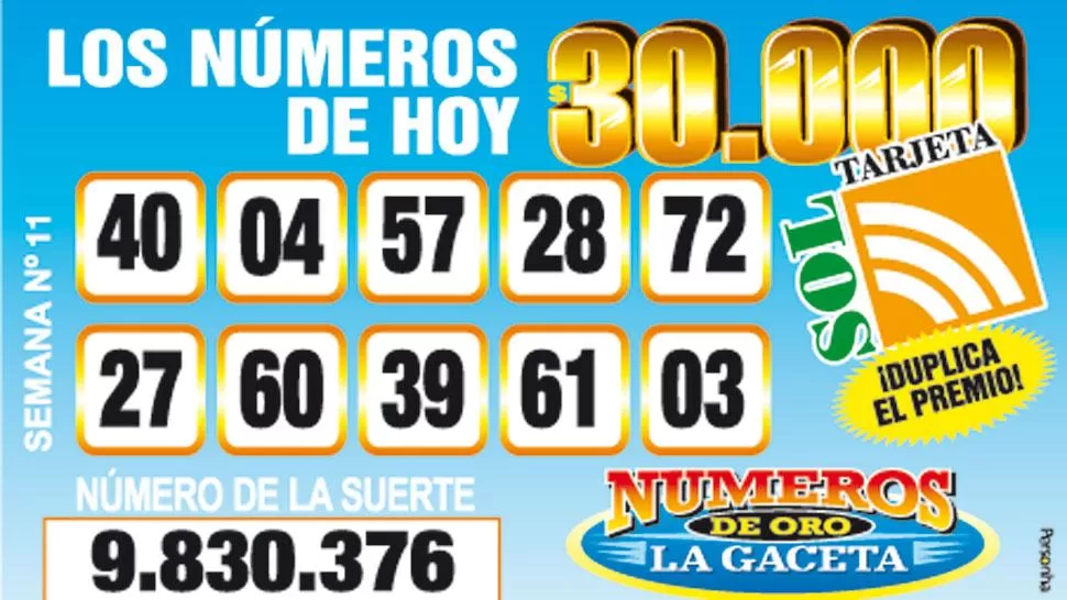 Los Números de Oro de LA GACETA