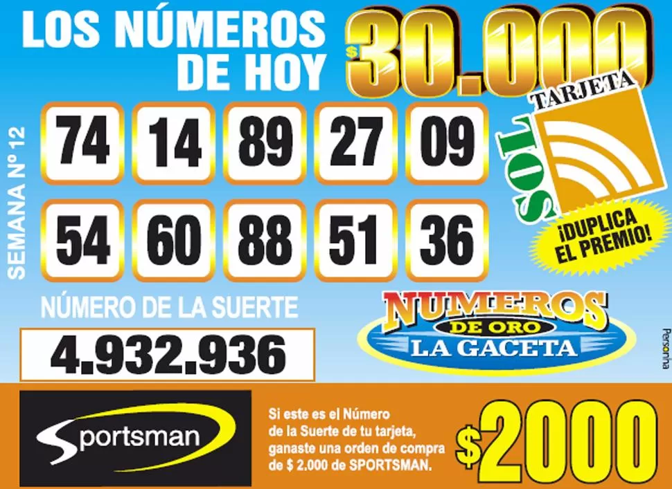 Los Números de Oro de LA GACETA