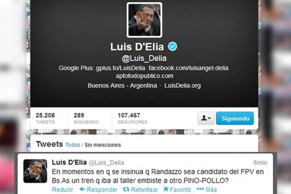 Polémica: D'Elía habló en Twitter de una supuesta conspiración para explicar el choque de trenes del Sarmiento