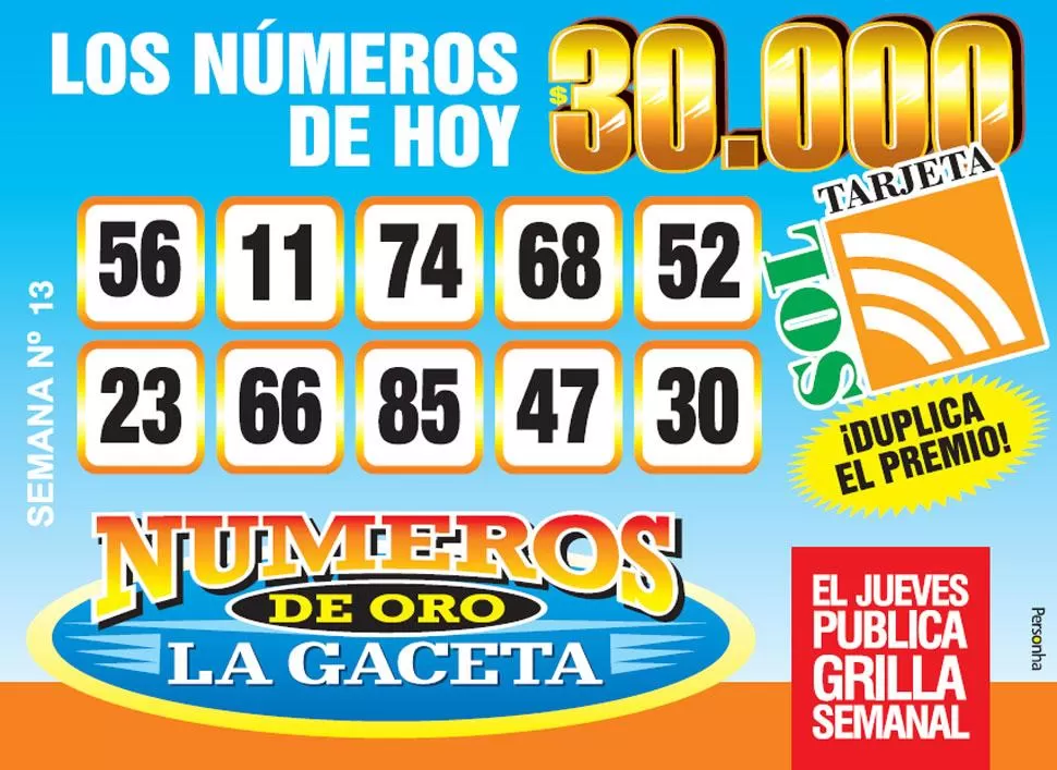 Los Números de Oro de LA GACETA