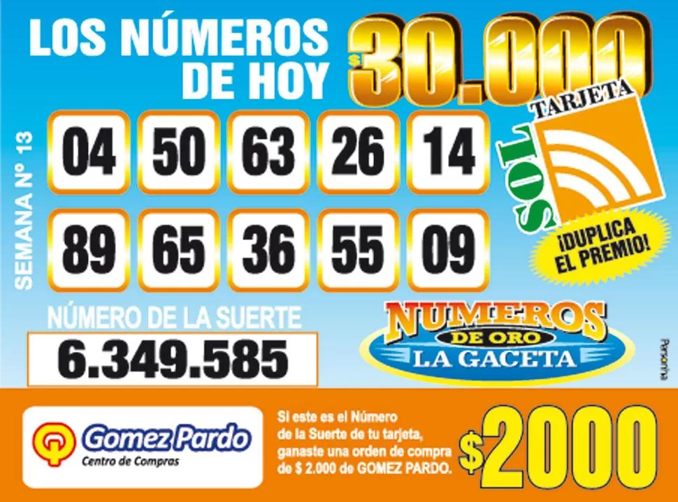 Los Números de Oro de LA GACETA