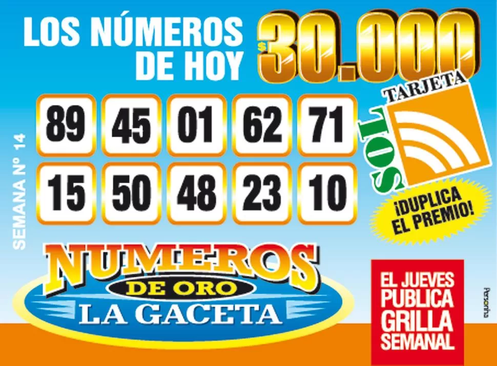 Los Números de Oro de LA GACETA