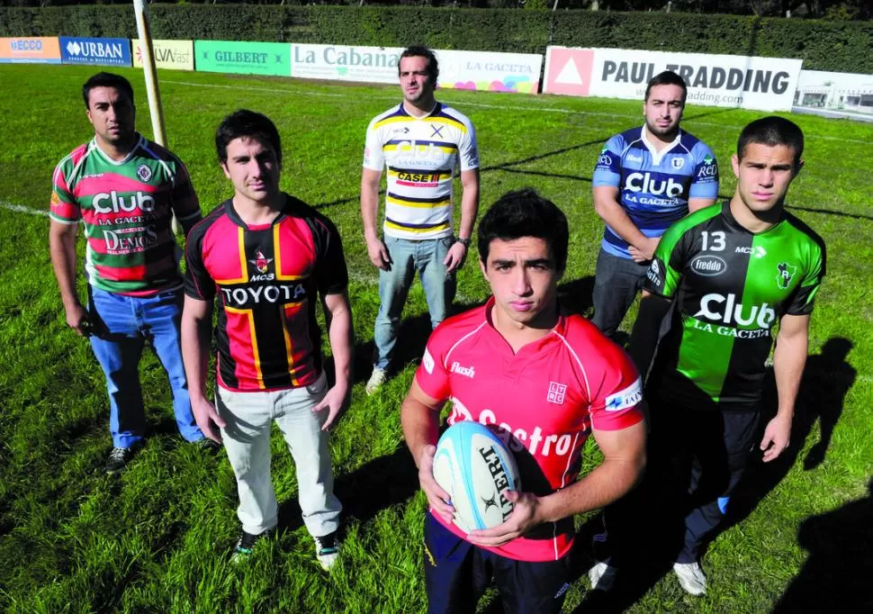 PROTAGONISTAS. Gabriel Saracho (Huirapuca), Mauro Gelsi (Cardenales), Andrés Chavanne (Lawn Tennis), Franco Alves Rojano (Los Tarcos), Nicolás Gentile (Uni) y Julio Frías Silva (Tucumán Rugby). 