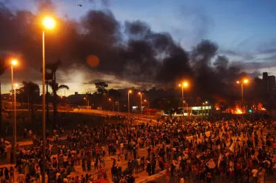 Un herido en las manifestaciones de Belo Horizonte