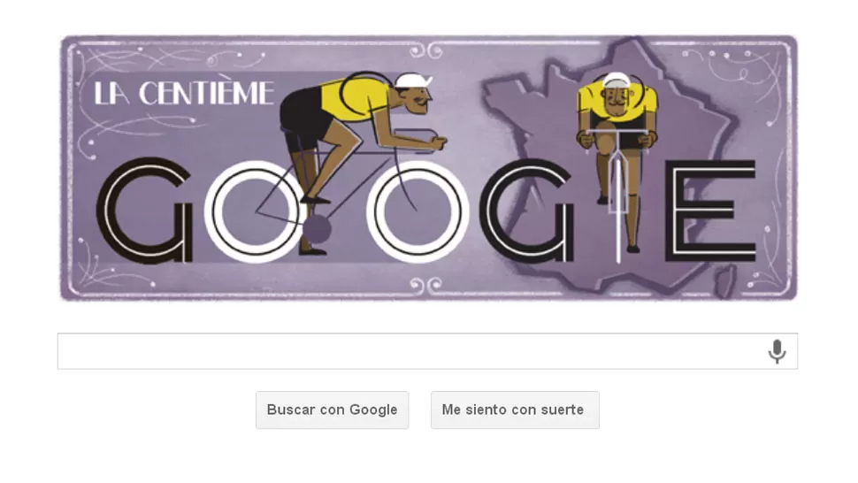 DE FRANCIA, CON AMOR. El gigante de la web le dedica su doodle a la carrera francesa. CAPTURA DE IMAGEN