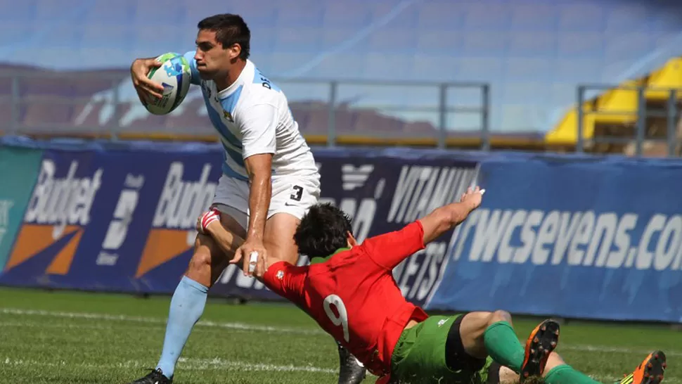 COMPLICADO DESDE TEMPRANO. Los Pumas 7s empezaron el día perdiendo y no pudieron revertir la racha. FOTO TOMADA DE UAR.COM.AR