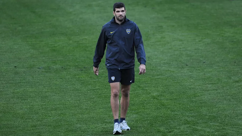 PRIMERA VEZ. El ex Atlético entrenó esta tarde con sus nuevos compañeros. DyN