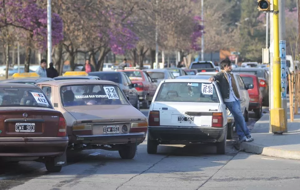 AUTOS DE ALQUILER. Los dirigentes de partidos más grandes movilizan en cada elección a sus adherentes; en las PASO serán menos que en las generales.  LA GACETA / FOTO DE OSVALDO RIPOLL (ARCHIVO)