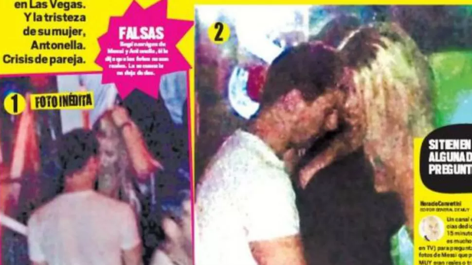 MUESTRA. Son cinco fotos en las que se puede ver a Messi desde que encara a la rubia hasta que termina solo. CAPTURA DE IMAGEN