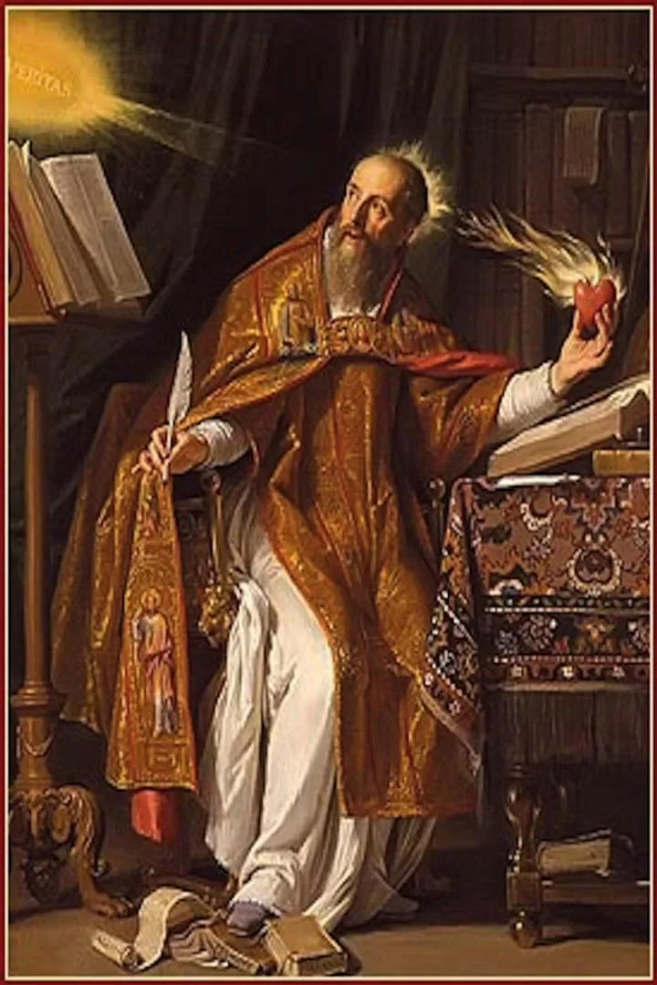 SAN AGUSTÍN DE HIPONA. Retrato del siglo XVII de Philippe de Champaigne. 