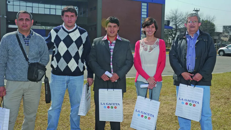 VOCACIÓN PERIODÍSTICA. Dardo Aguirre, Héctor Gallo, Cristian Robles, Florencia Marina Zurita Stijes y Jorge Álvarez. LA GACETA / FOTOS DE INES QUINTEROS ORIO