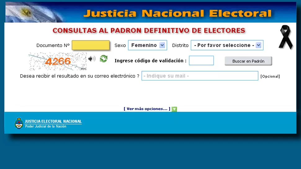 Consultá el padrón electoral