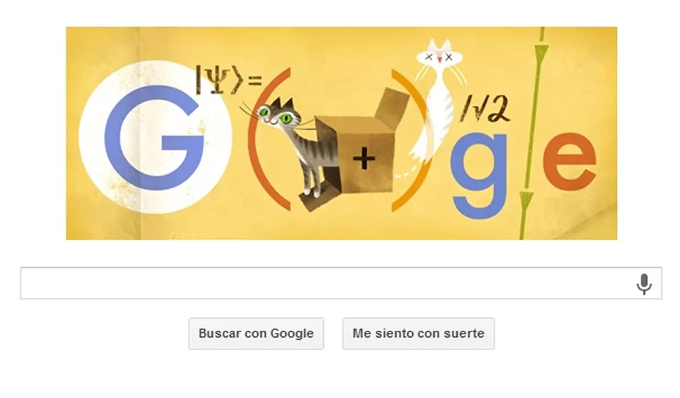 EN LA MEMORIA. El experimento del austríaco con su gato se grabó en las mentes más brillantes de la física. CAPTURA DE PANTALLA / GOOGLE.COM.AR