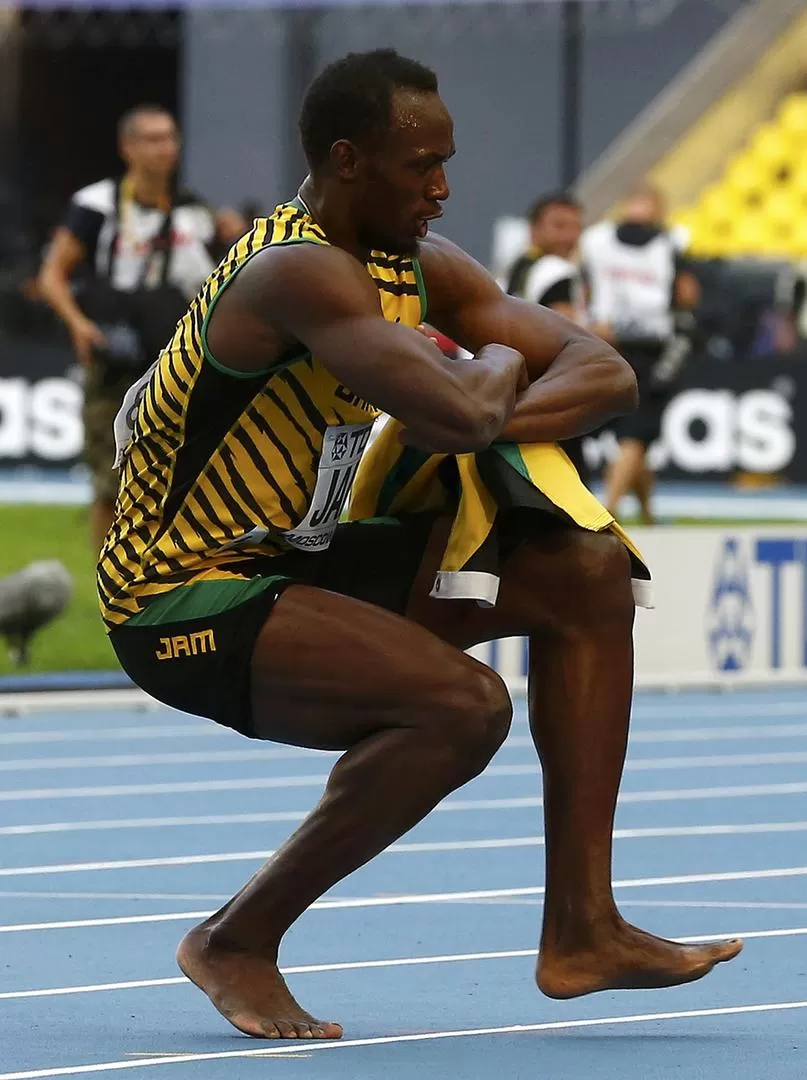 SIGA EL BAILE... Bolt festejó otra vez. 