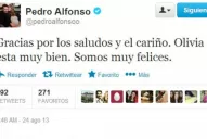 Olivia está muy bien, escribió Peter Alfonso