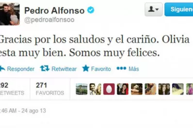 Olivia está muy bien, escribió Peter Alfonso