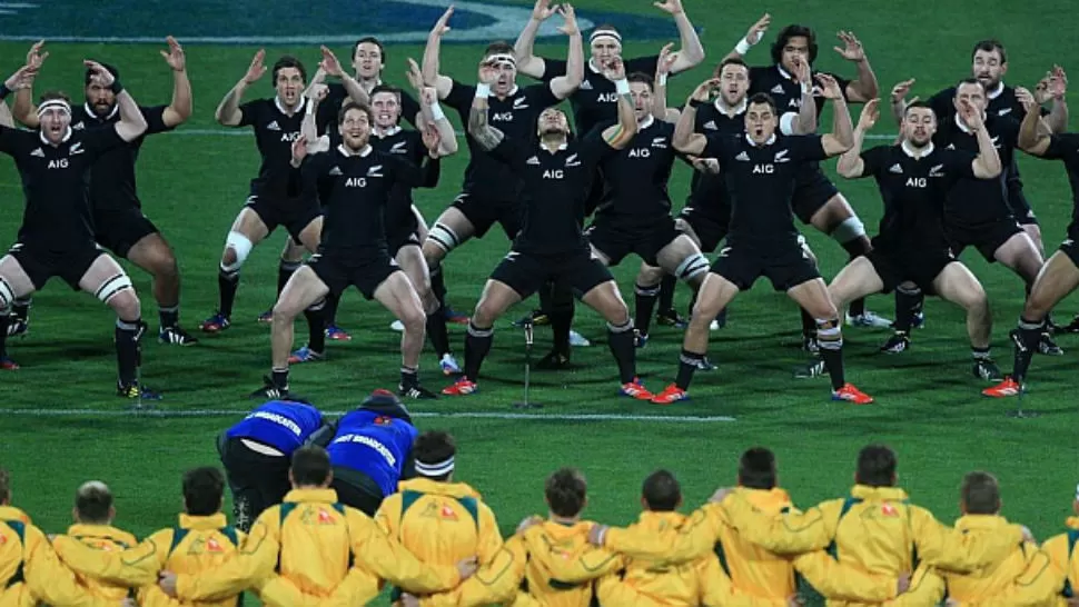 TRADICIÓN. La 'haka', seguida con respeto por los 'Wallabies'. FOTO TOMADA DE MARCA.COM