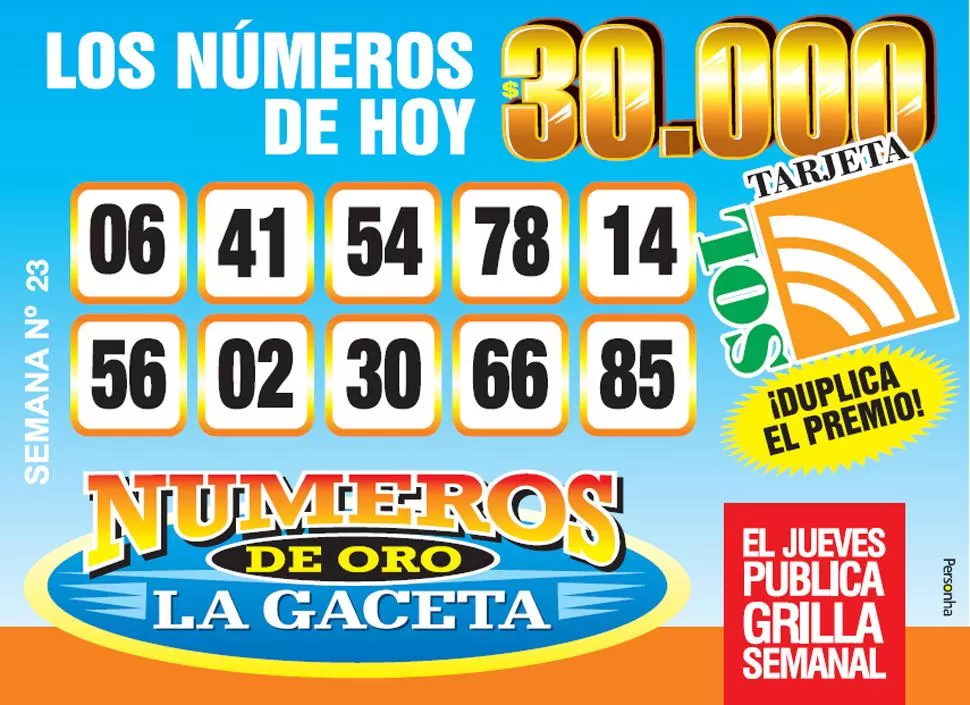 Los Números de Oro de LA GACETA