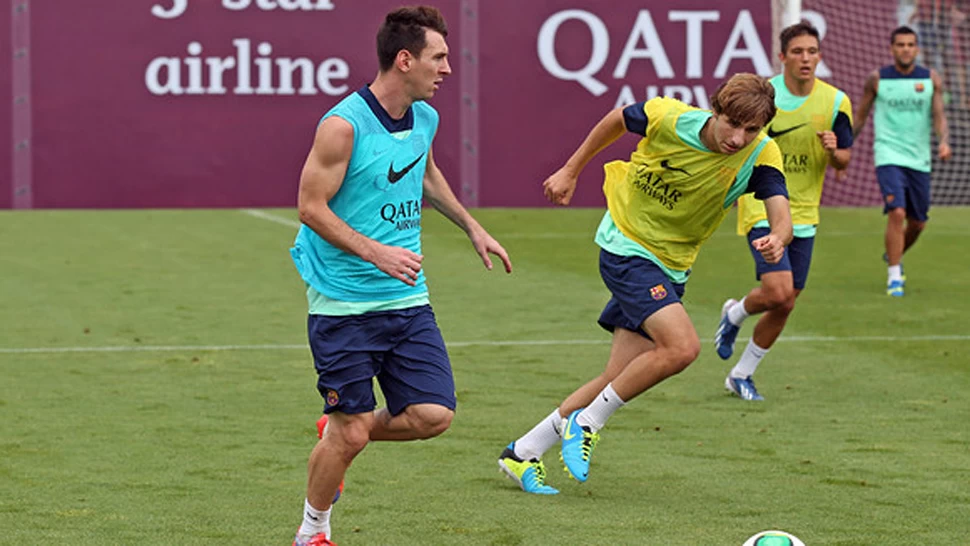 EN MARCHA. La buena recuperación de Lio lo podría llevar a integrar el equipo titular. FOTO TOMADA DE FCBARCELONA.COM