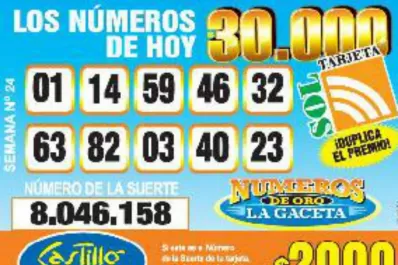 Los Números de Oro de LA GACETA