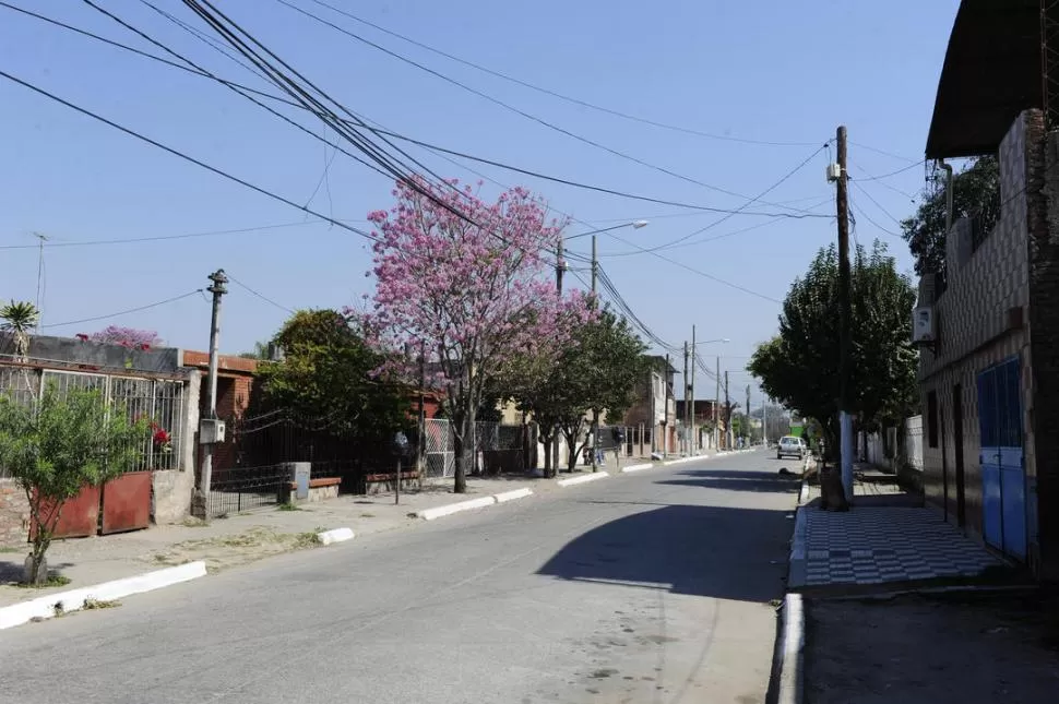 MUCHO CEMENTO, POCO CÉSPED. La cuadra de pasaje Monserrat al 2.400 no más tiene espacios verdes que los jardines de las viviendas y las veredas. LA GACETA / FOTOS DE JORGE OLMOS SGROSSO