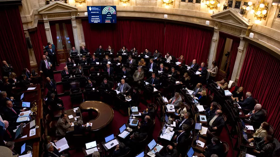 SENADO. En la noche del miércoles se realizó la votación. DYN.