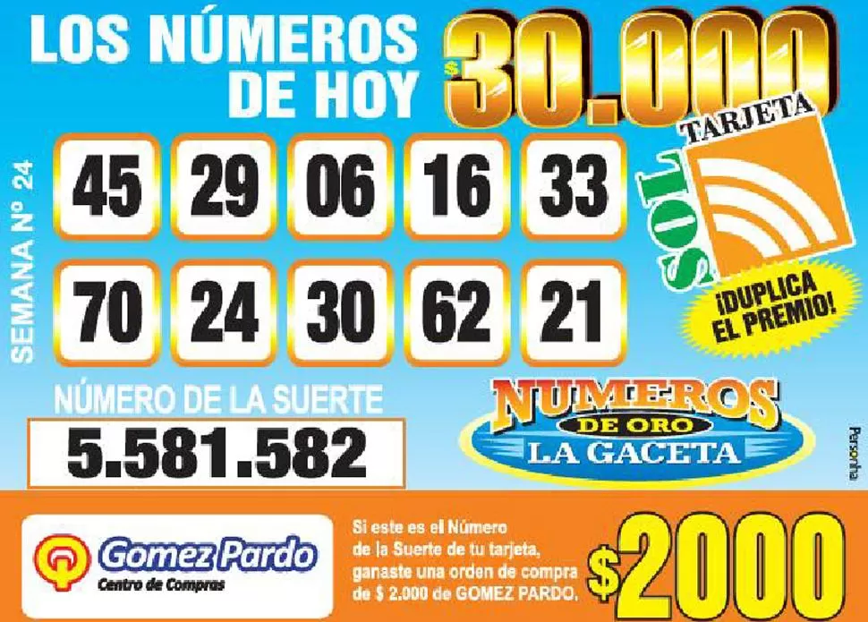 Los Números de Oro de LA GACETA