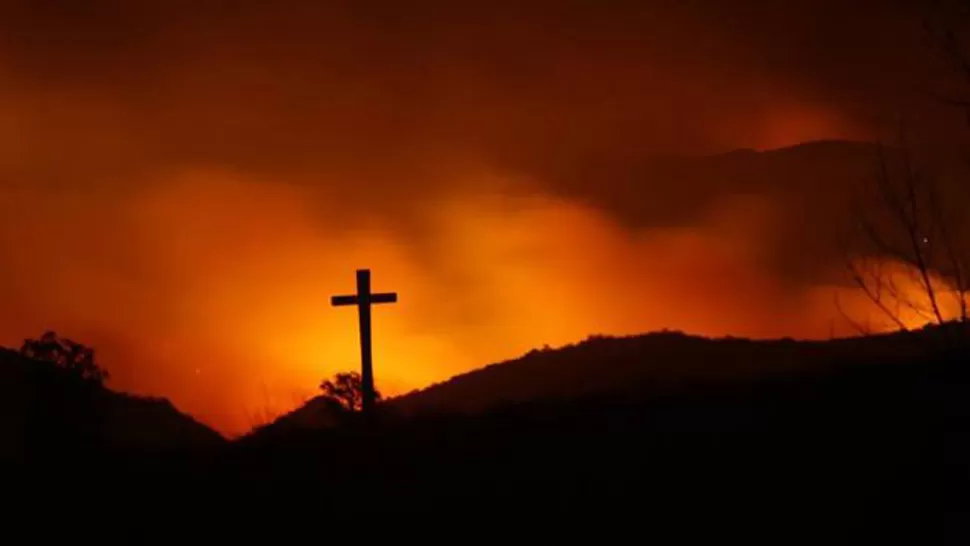 ALTA GRACIA. Así se veía la gruta de Alta Gracia, el lunes. FOTO TOMADAS DE LAVOZ.COM.AR