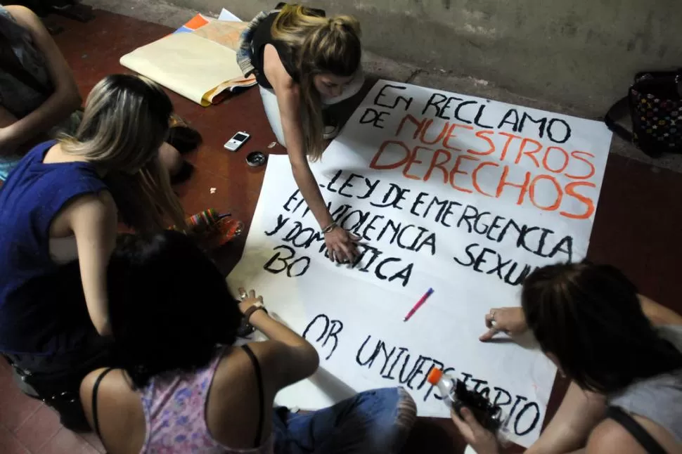 CONSIGNAS. En Naturales se sumaron activamente al pedido por una ley de emergencia en violencia sexual. LA GACETA / FOTO DE INES QUINTEROS ORIO