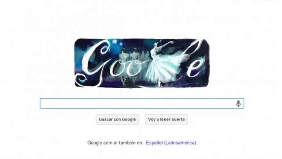 DOODLE. El buscador recuerda a una gran bailarina. CAPTURA DE IMAGEN