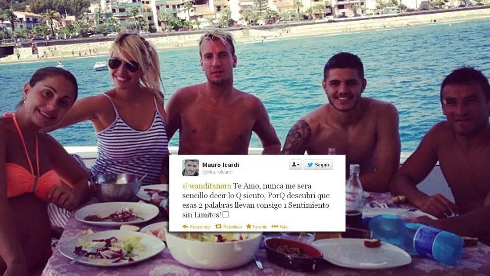 ¿MÁS QUE AMIGOS? Icardi, Wanda y Maxi López solían compartir cenas y vacaciones juntos. FOTO TOMADA DE INSTAGRAM.COM/WANDITANARA