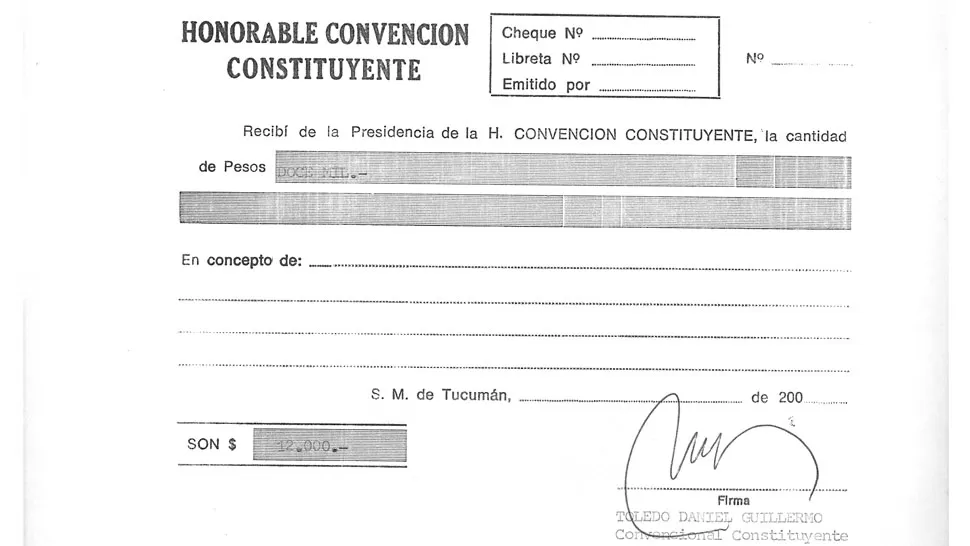 Hay firmas de cinco intendentes actuales en recibos de $ 12.000 de la Convención