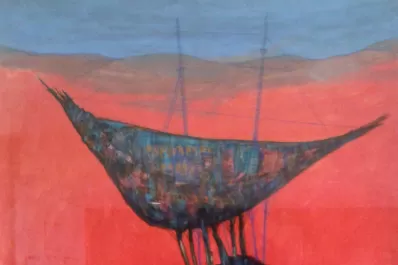 Pinturas en la sala del hotel Tucumán Center