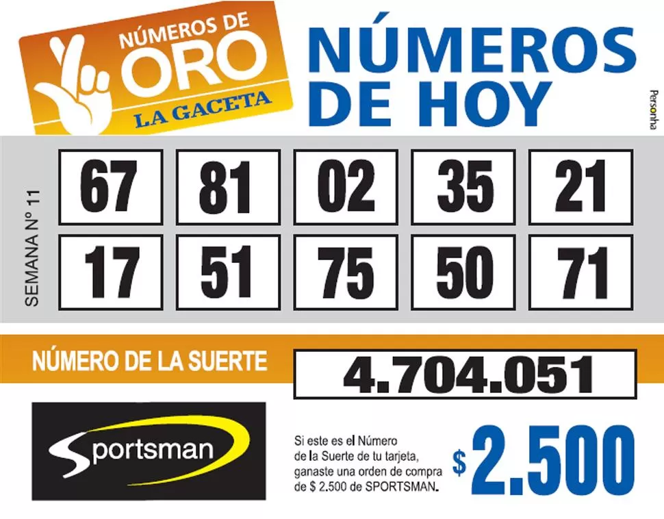 Los Números de Oro de LA GACETA