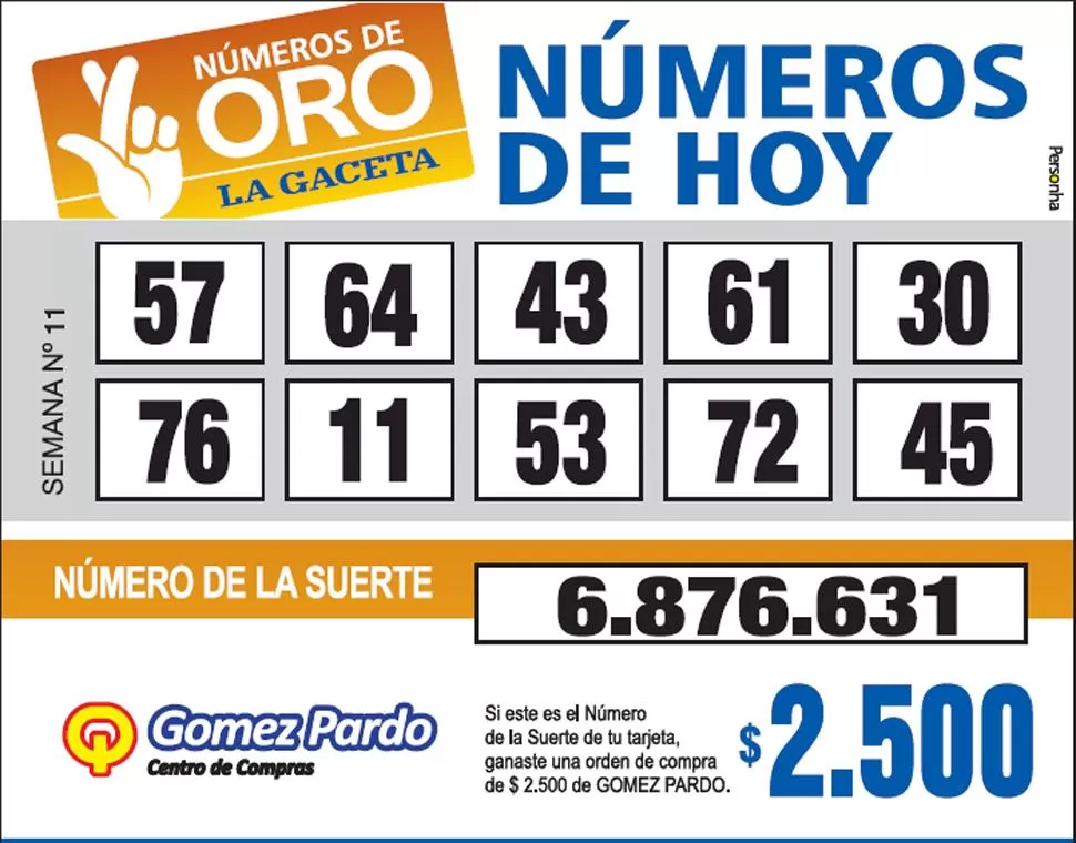 Los Números de Oro de LA GACETA