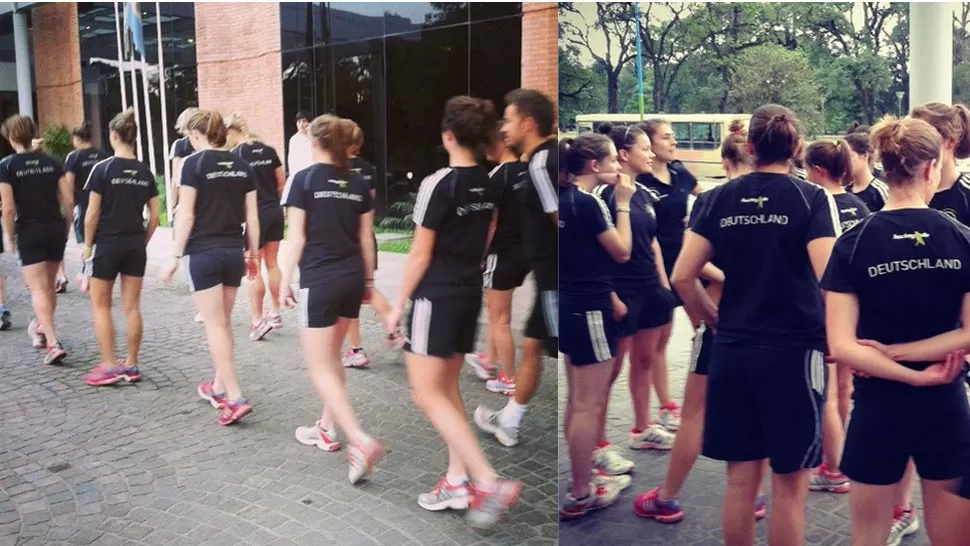 ENTRANDO EN CALOR. Las alemanas salieron a correr al parque 9 de Julio. LA GACETA/ FOTO DE GRACIELA COLOMBRES GARMENDIA