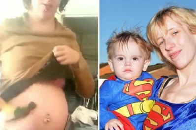 Una mujer embarazada se filmó golpeando su panza con un martillo