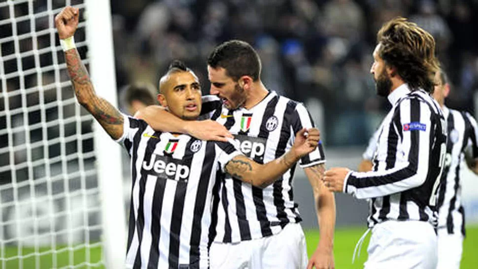 GOLEADOR. Vidal festeja uno de sus tres tantos ante el Copenhague. FOTO TOMADA DE CLARIN.COM