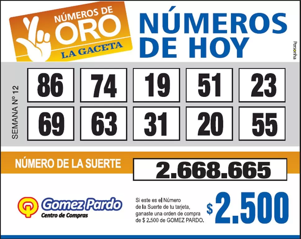 Los Números de Oro de LA GACETA