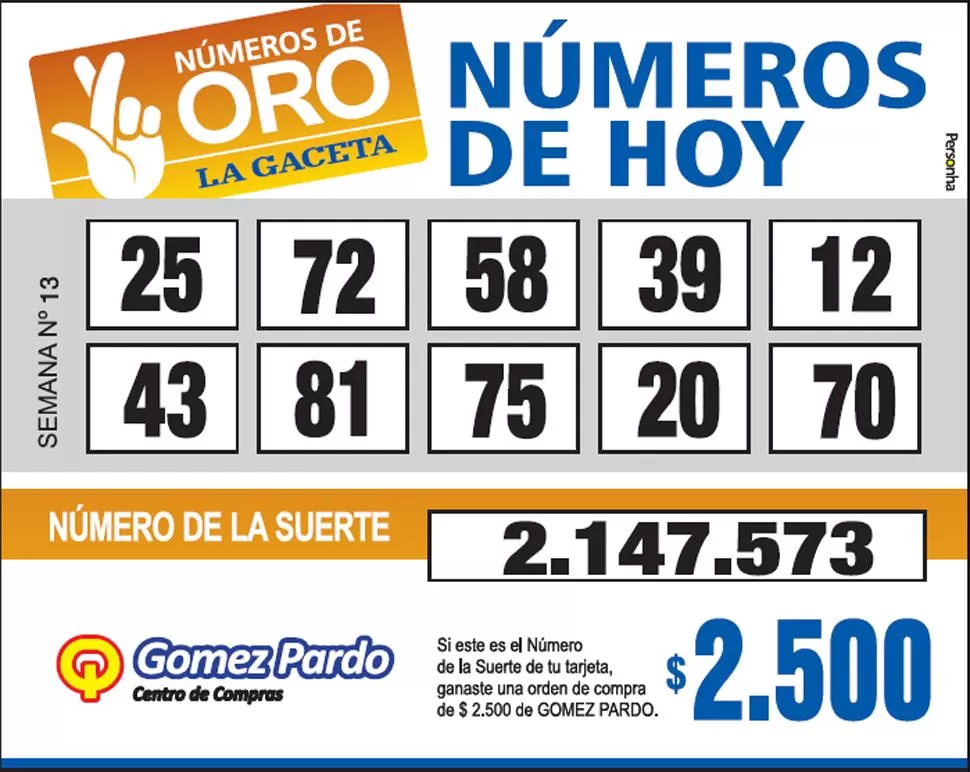 Los Números de Oro de LA GACETA