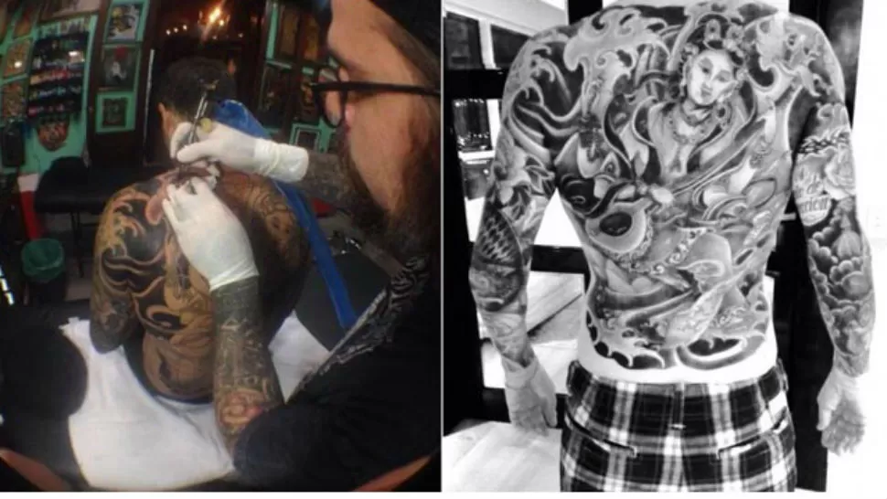 ASÍ QUEDÓ. Tinelli y su nuevo tatuaje. CAPTURA DE TWITTER