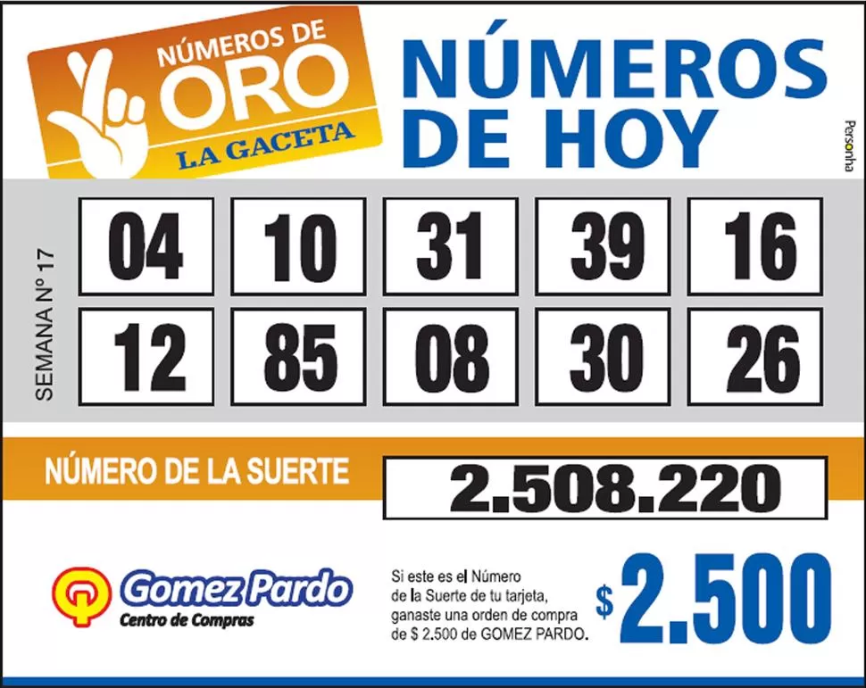 Los Números de Oro de LA GACETA