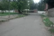 El poste de teléfono, víctima del intenso viento