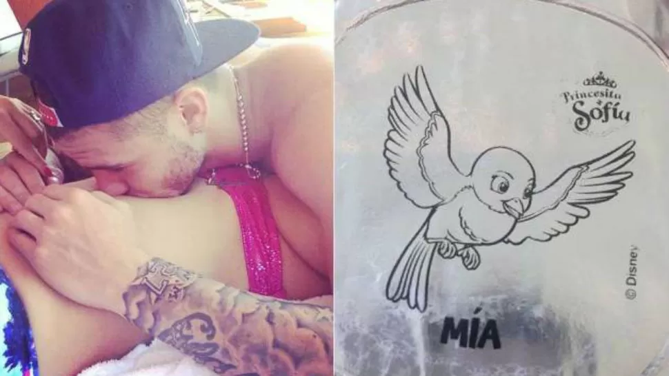 ENAMORADOS. Icardi besa la panza de Wanda. FOTO INSTAGRAM