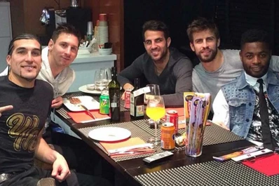 Messi celebró su regreso junto a un grupo de compañeros